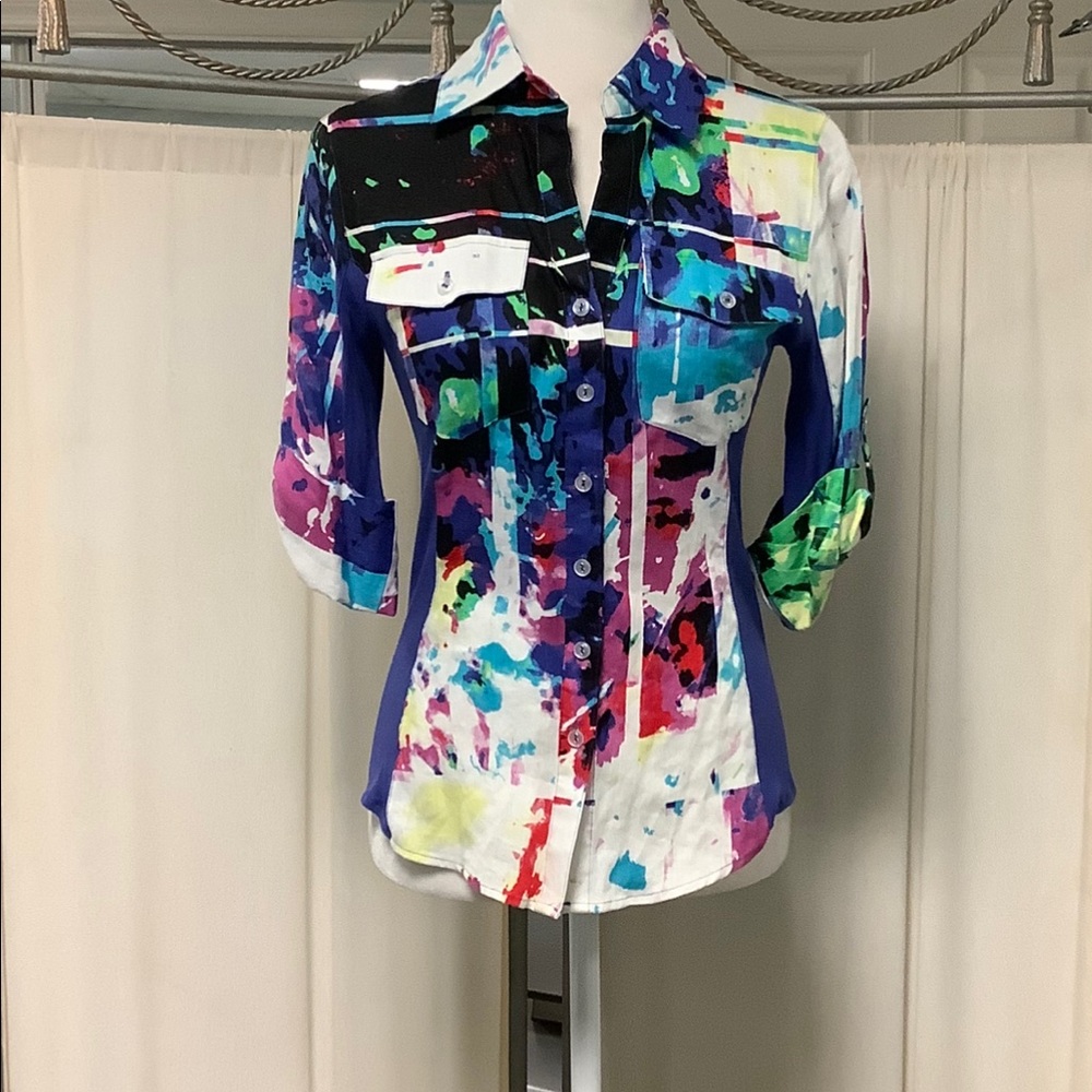 Tracy M vintage linen button up shirt